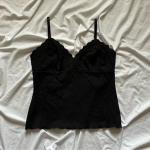 SOLD!! Express black floral bust cami top